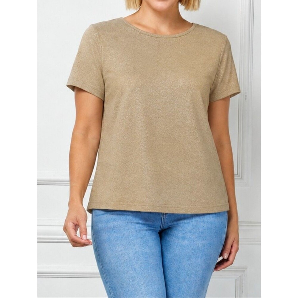 Dressbarn Gold Metallic Knit Sweater Top Size 14/16